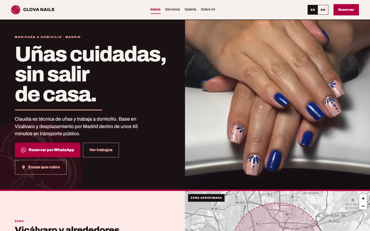 The Clova Nails home page